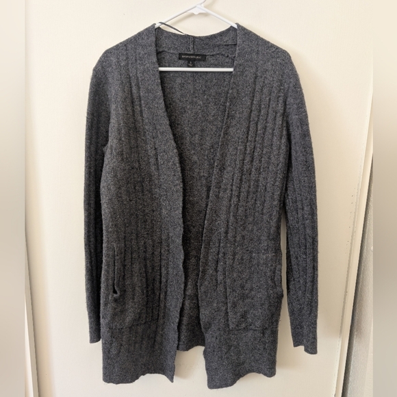 Banana Republic Sweaters - Banana Republic Womens Small Wool Blend Open Cardigan Gray Cozy Casual Classic